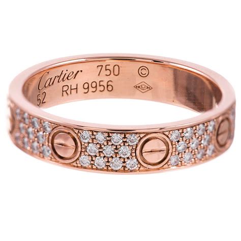 cartier rose gold diamond ring